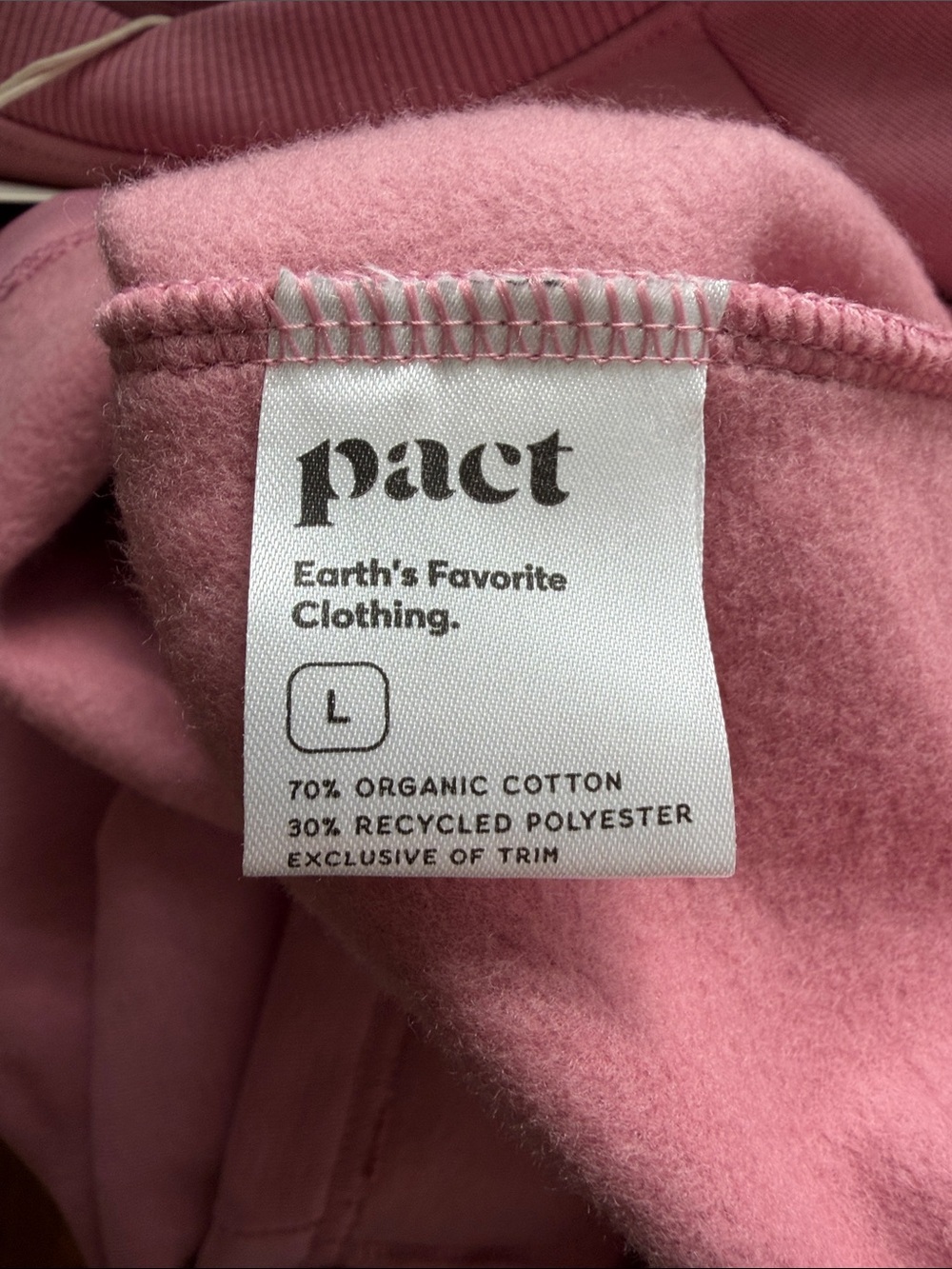 Pact Cotton Long Sleeve Sweater Dress Lily Desert Rose Pink size L - Picture 7 of 7